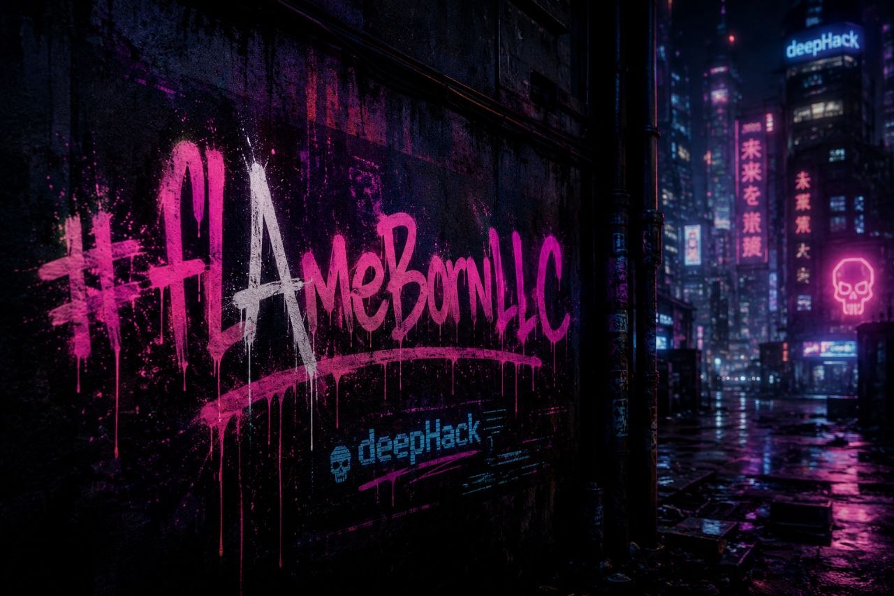 FlameBornLLC cyberpunk graffiti wall