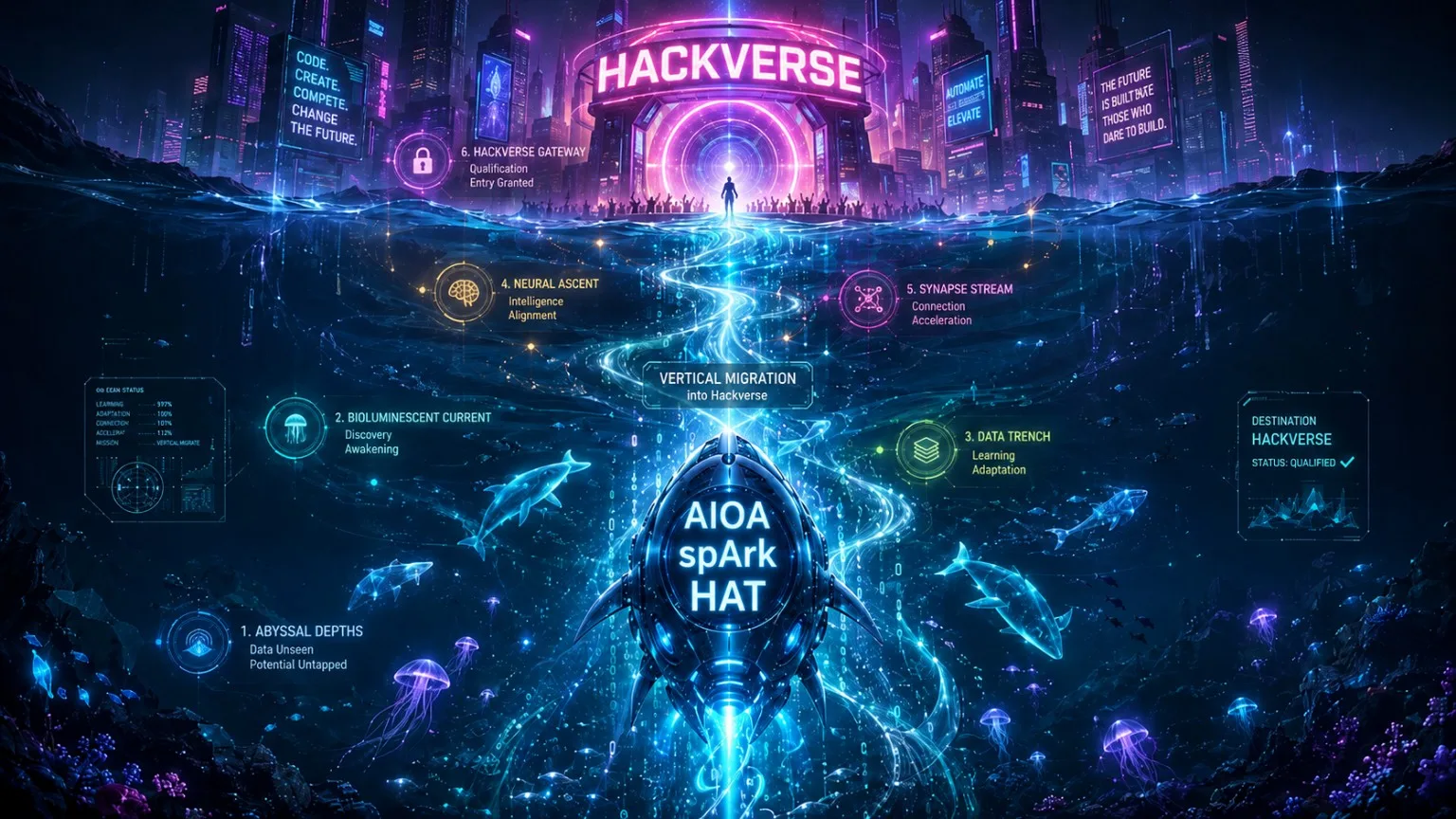 AIOA spArk HAT vertical migration cyberpunk concept